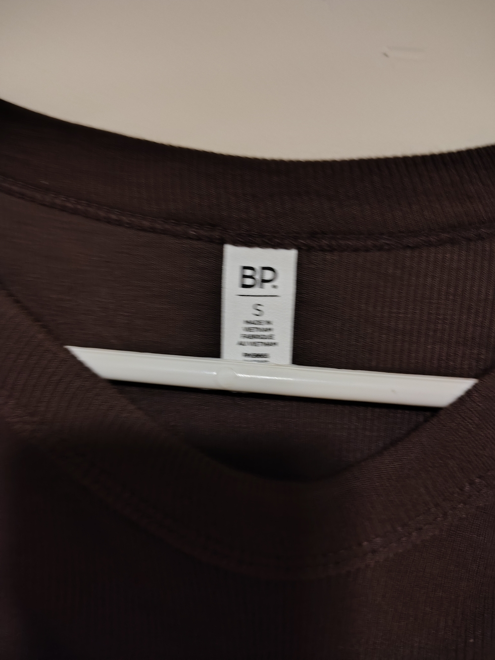 bp Ribbed Long-Sleeve Crewneck Top - Dark Brown - Picture 8 of 8